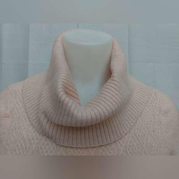 Peck & Peck 2 Ply 100% Cashmere Sweater PINK cowl neck pullover - Picture 3 of 9